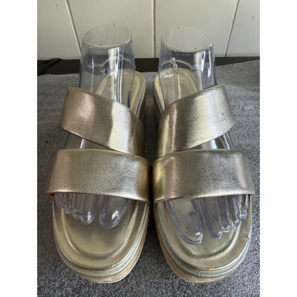 Franco Sarto Sandals Women's 9M Leather Platform Espadrille Slide